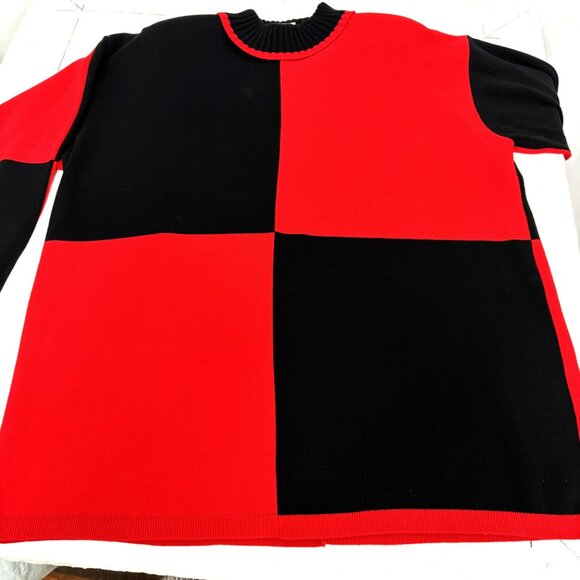 Fitting Image Red Black Sweater 80’s Vintage Size 22/24 - Picture 4 of 10